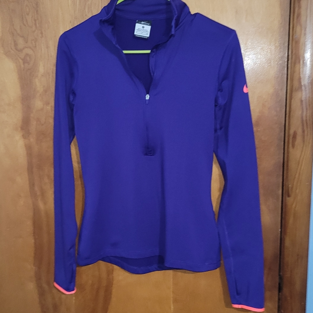 Nike Women's Vibrant Purple Long Sleeve Quarter Zip DriFit